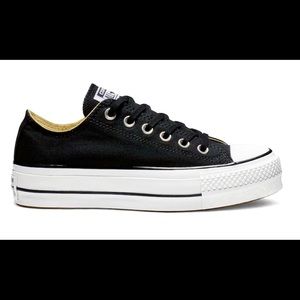 CONVERSE PLATFORM LOW BLACK SHOES